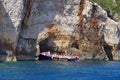 Blue Caves and Ionian Sea - Zakynthos Island, landmark attraction in Greece. Seascape Royalty Free Stock Photo