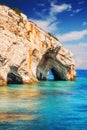 Blue caves, Zakynthos island Royalty Free Stock Photo