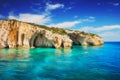 Blue caves, Zakynthos island Royalty Free Stock Photo