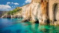 Blue caves on Zakynthos island, Greece. Royalty Free Stock Photo