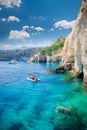 Blue caves on Zakynthos island, Greece. Royalty Free Stock Photo