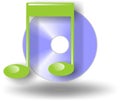 Blue CD with green ringtone icon Royalty Free Stock Photo