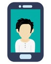 blue cellphone male avatar