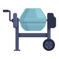 Blue cement mixer icon cartoon vector. Concrete machine Royalty Free Stock Photo