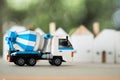 Blue Cement Mixer Truck Toy. Business Commercial Concept