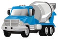 Blue Cement Truck