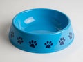 Blue ceramic dog bowl Royalty Free Stock Photo