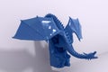 Blue Ceramic Good Luck Chinese Dragon