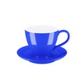 Blue ceramic mug isolated on a white background, cup for drinks, tea and coffee, mockup for advertising and design. 3d illustraton