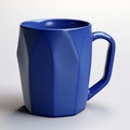 Humorous Blue 3d Coffee Mug With Angular Geometry Design