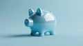 The blue ceramic piggybank.AI generated image Royalty Free Stock Photo