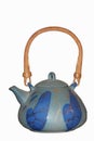 Blue ceramic teapot