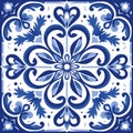 Blue ceramic tile pattern Royalty Free Stock Photo