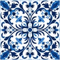 Blue ceramic tile pattern Royalty Free Stock Photo