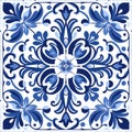 Blue ceramic tile pattern Royalty Free Stock Photo