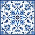 Blue ceramic tile pattern Royalty Free Stock Photo