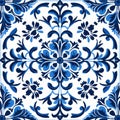 Blue ceramic tile pattern Royalty Free Stock Photo