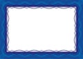 Blue Certificate or diploma template frame - border