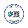 Blue Certified and Verified Round Vector Graphic Royalty Free Stock Photo