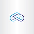 blue chain line vector icon logo