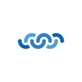 blue chain link connection logo icon symbol