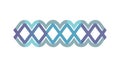 Blue Chain Link Geometric Pattern Border, vector design Generative AI Royalty Free Stock Photo