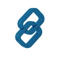 Blue Chain link icon isolated on transparent background. Link single. Hyperlink chain symbol.