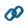 Blue Chain link icon isolated on transparent background. Link single. Hyperlink chain symbol.