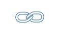 A blue chain link icon on a white background representing connection and unity Royalty Free Stock Photo