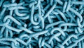 Blue chain links with visible details. background Royalty Free Stock Photo