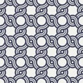 Seamless pattern with chained blue circles on a white background. Decorative vector illustration.