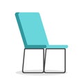 Blue chair. Comfortable furniture, modern seat design