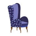 Blue chair furniture comfort isolated icon Royalty Free Stock Photo