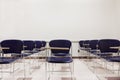 Blue Chairs in a Classroom