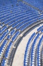 Blue chairs in an empty amphitheater hall Royalty Free Stock Photo