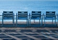 Blue chairs in Nice - France - Cote d'Azur