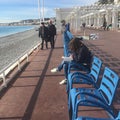 Blue Chairs in a Row, South of France