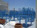 Blue chairs and tables