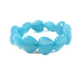 Blue chalcedony heart shaped bracelet Royalty Free Stock Photo