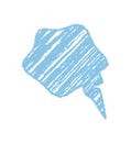 Blue Chalk Squiggle Handdrawn Speech Bubble Royalty Free Stock Photo
