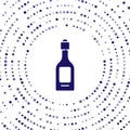 Blue Champagne bottle icon isolated on white background. Abstract circle random dots. Vector Royalty Free Stock Photo