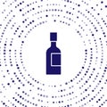 Blue Champagne bottle icon isolated on white background. Abstract circle random dots. Vector Royalty Free Stock Photo