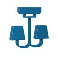 Blue Chandelier icon isolated on transparent background.