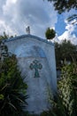 Blue chapel in Kinira, Thassos (Tassos), Greece