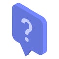 Blue chat question icon, isometric style Royalty Free Stock Photo