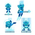 Blue chatbots icons Isolated on white background.