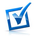 Blue check box icon Royalty Free Stock Photo