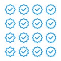 Blue Check Mark Sign. Verified Badge Icon. Vector