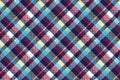 Blue check pixel fabric texture seamless pattern Royalty Free Stock Photo