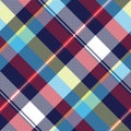 Blue check pixel fabric texture seamless pattern Royalty Free Stock Photo